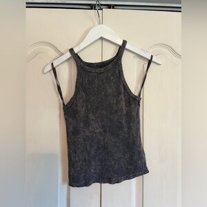 Anthropologie Crop Racerback Acid wash Tank - SMALL